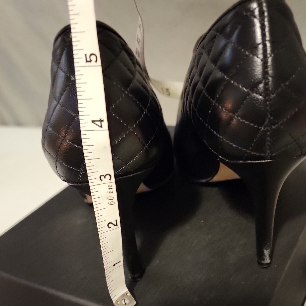 Cole Haan Black Quilted Leather Heeled Boots - Picture 5 of 6